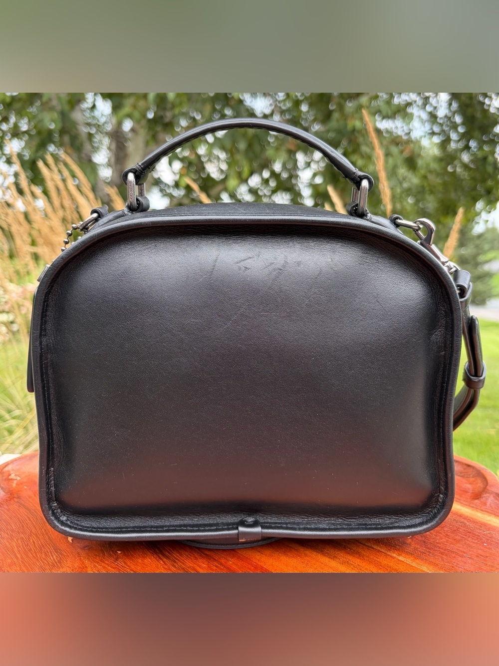 Coach Archive Retro Lunch Pail Black Leather Top handle Crossbody F11785 - Picture 9 of 17
